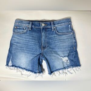 Hudson Womens Shorts 0 25 Devon High Rise Denim Jean Fringe Distressed  NWOT